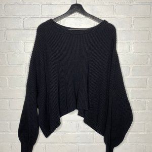 Free People Festival Pier Ribbed Black Sweater